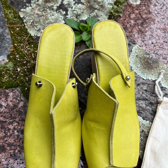 Hilos Georgia 3D Open Toe Block Heel Wasabi 8 - Picture 4 of 14